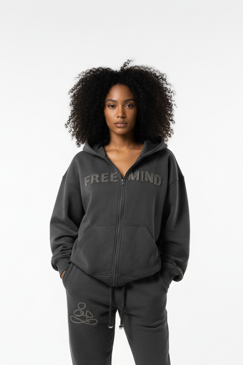 ENDEN BRAND Grey Tracksuit Set "Free Mind"