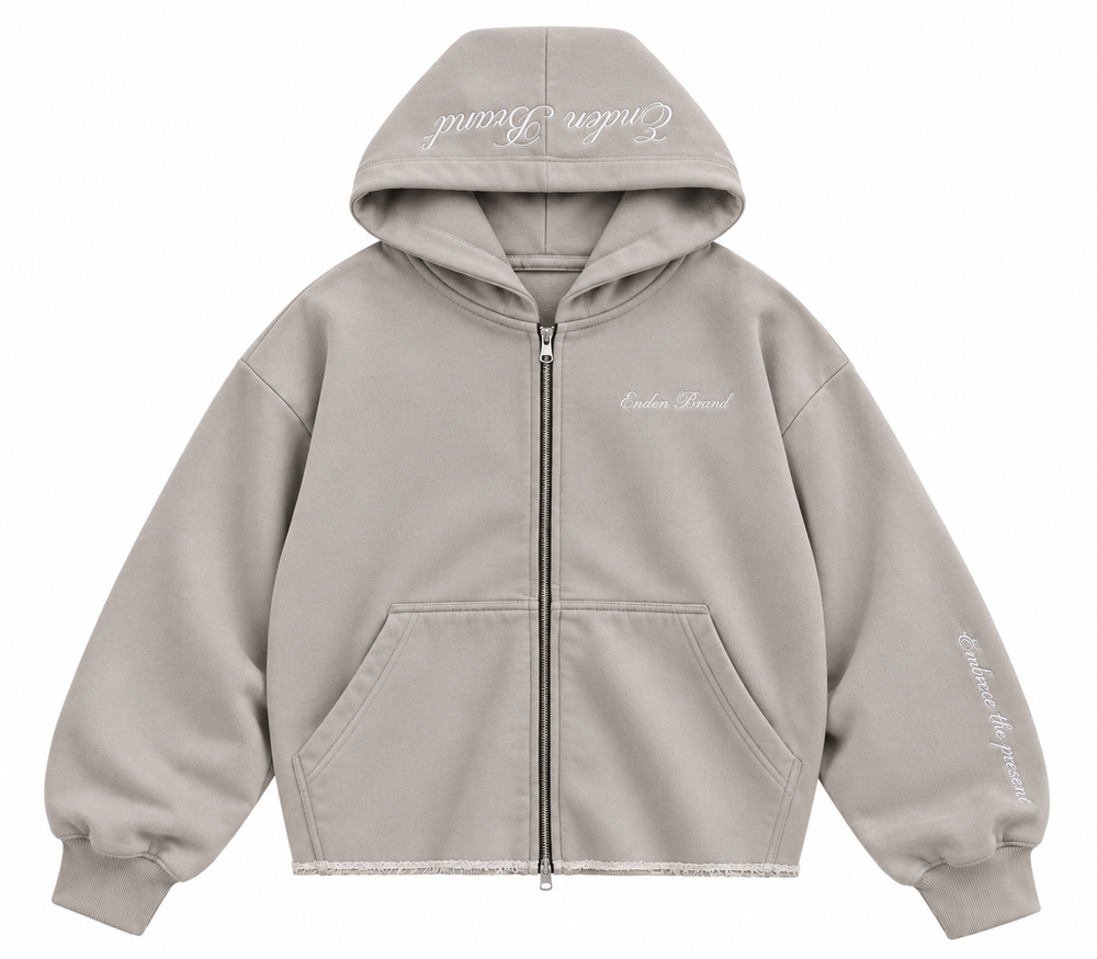 The Present Sandstone Zip Up Hoodie