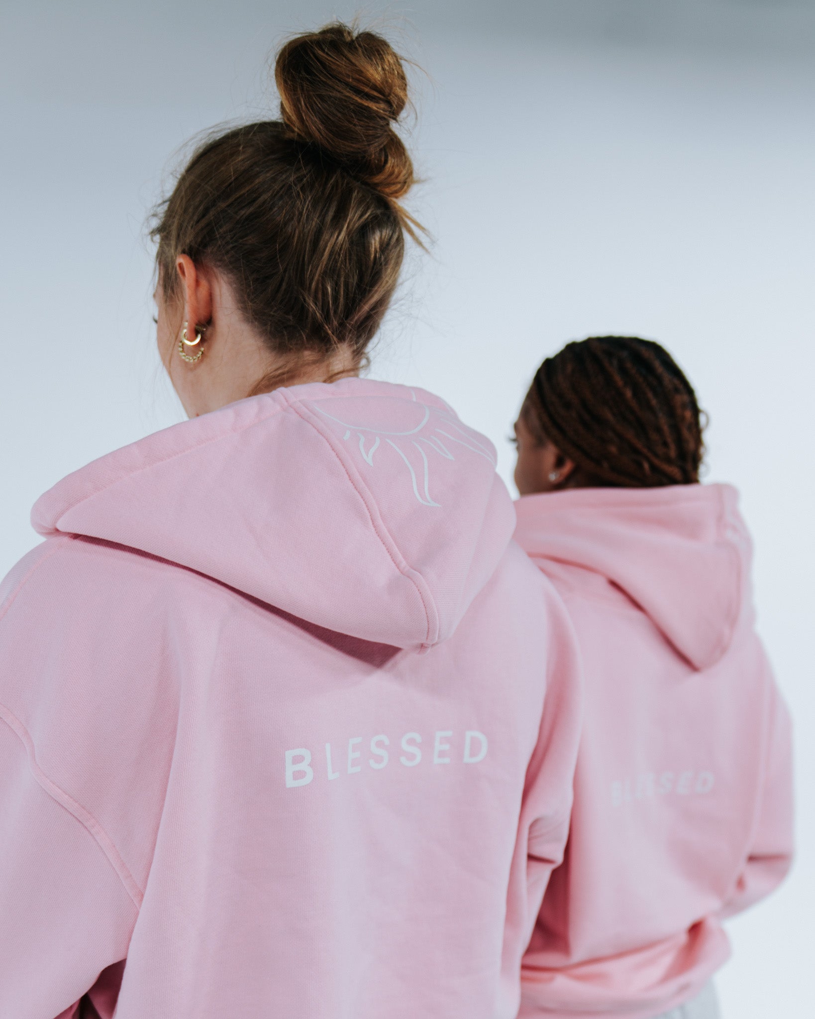 ENDEN BRAND Pink Zip Up Hoodie "Blessed"