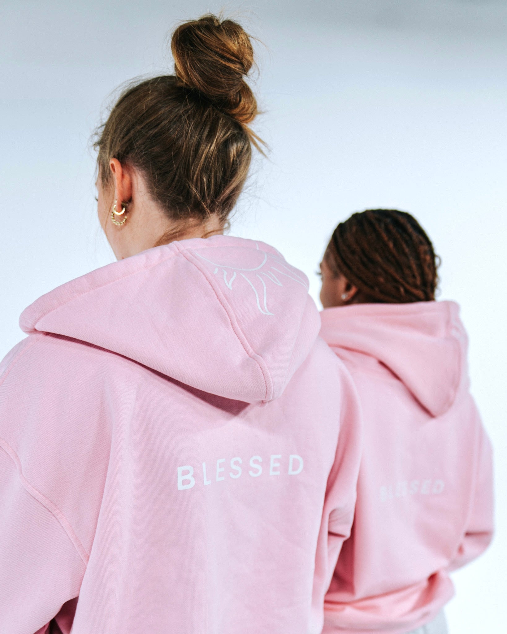 ENDEN BRAND Pink Zip Up Hoodie "Blessed"