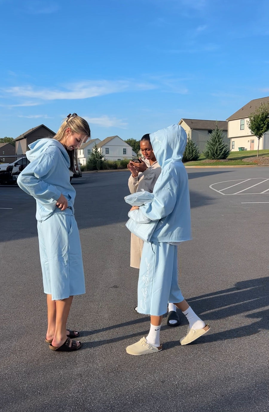 The Present Baby Blue Long Shorts