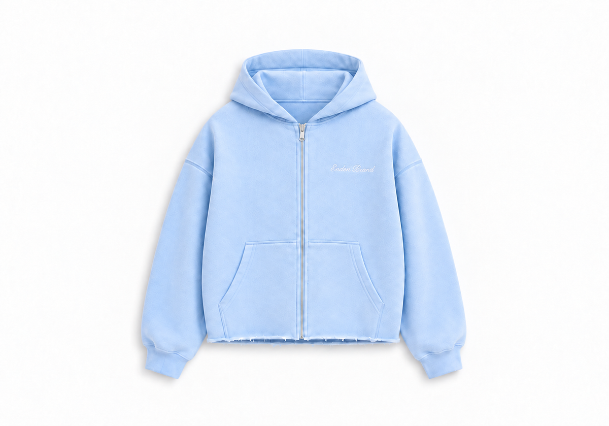 The Present Baby Blue Zip Up Hoodie
