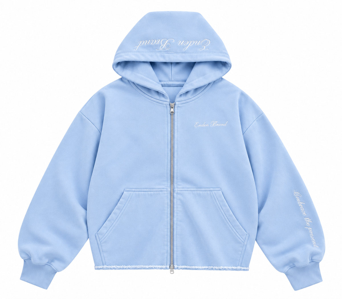 The Present Baby Blue Zip Up Hoodie