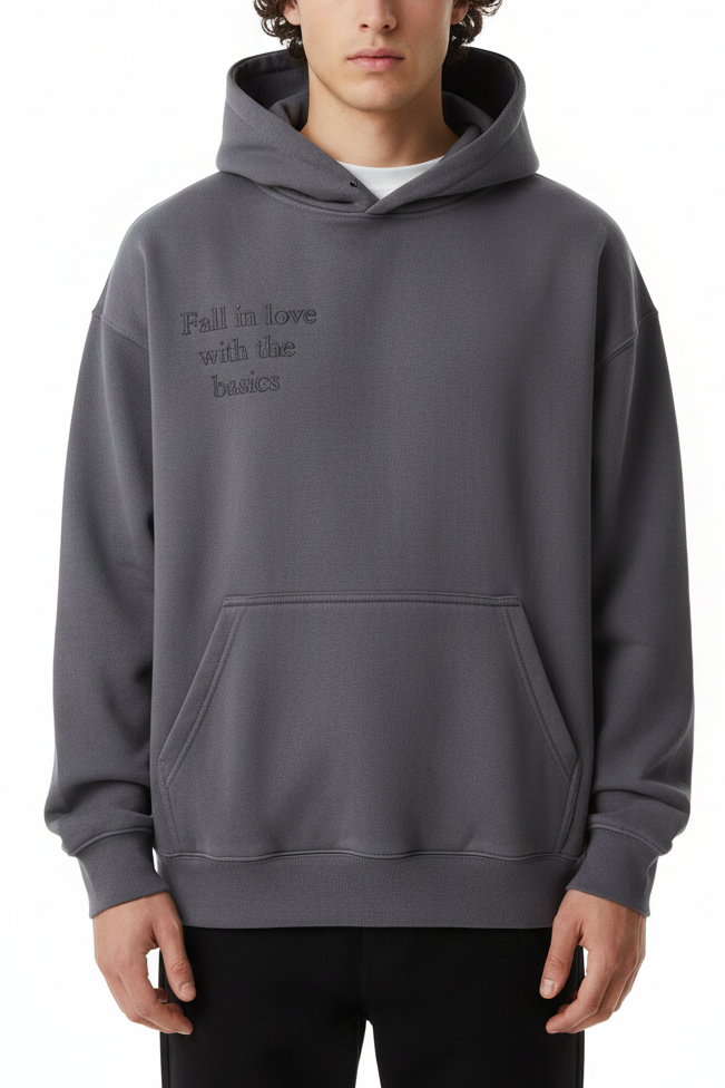 ENDEN BRAND Basics Grey Hoodie - Realistic Front
