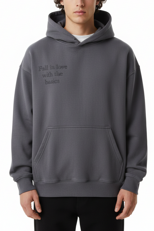 ENDEN BRAND Basics Grey Hoodie - Realistic Front
