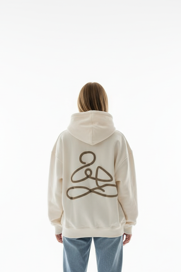 ENDEN BRAND Cream Hoodie - Back with Puff Print