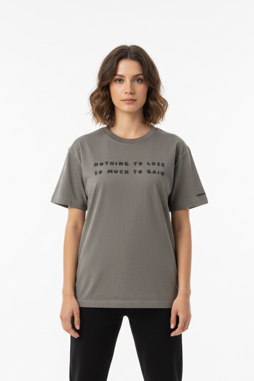 ENDEN BRAND Grey Graphic T-shirt - Front
