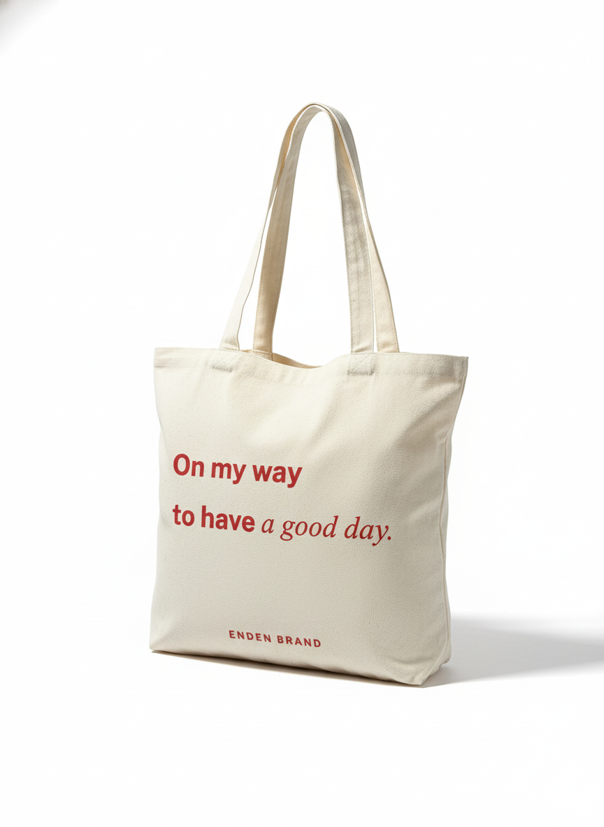 Realistic ENDEN BRAND tote bag product photo