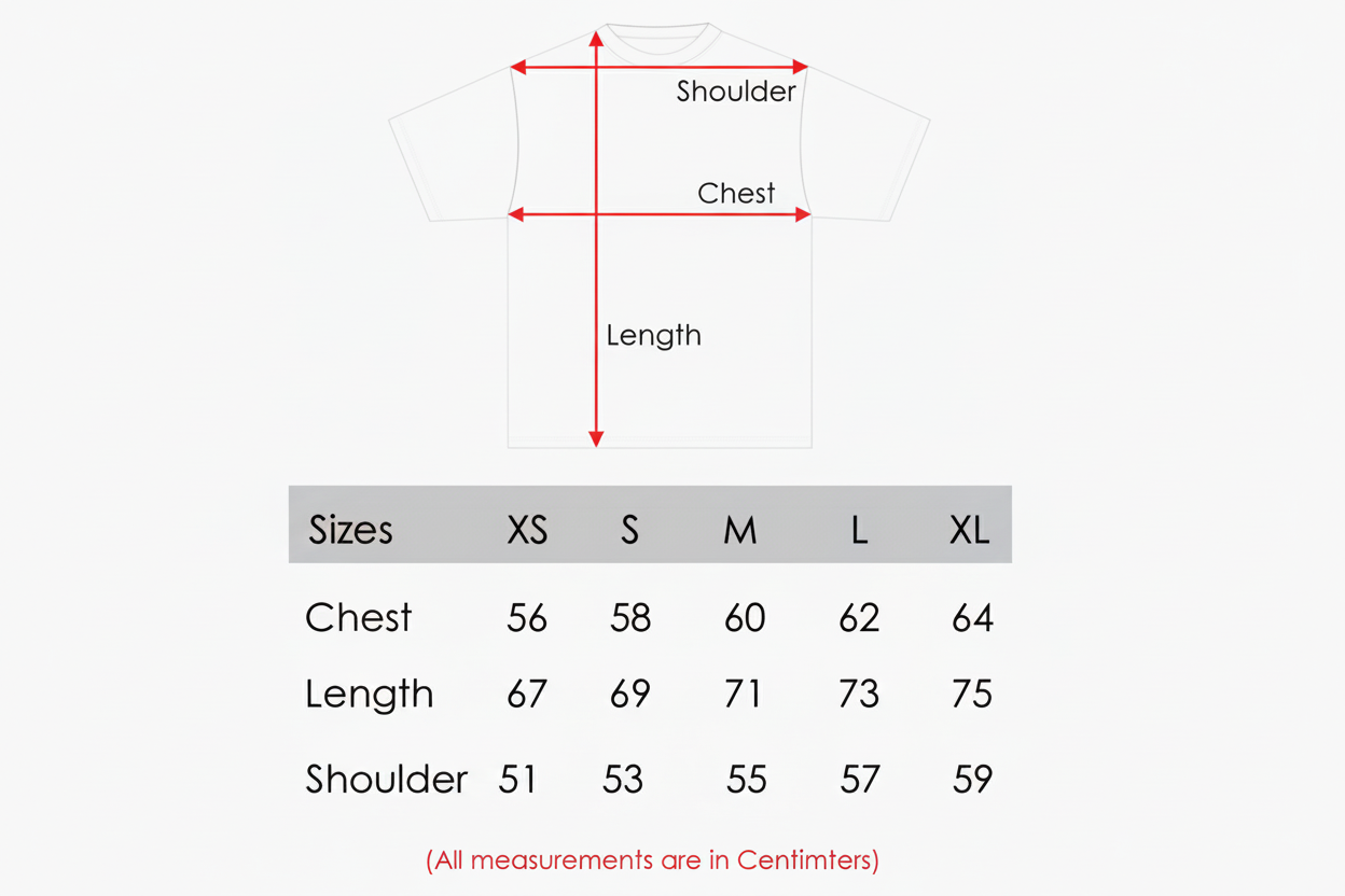 T-Shirt Size Chart